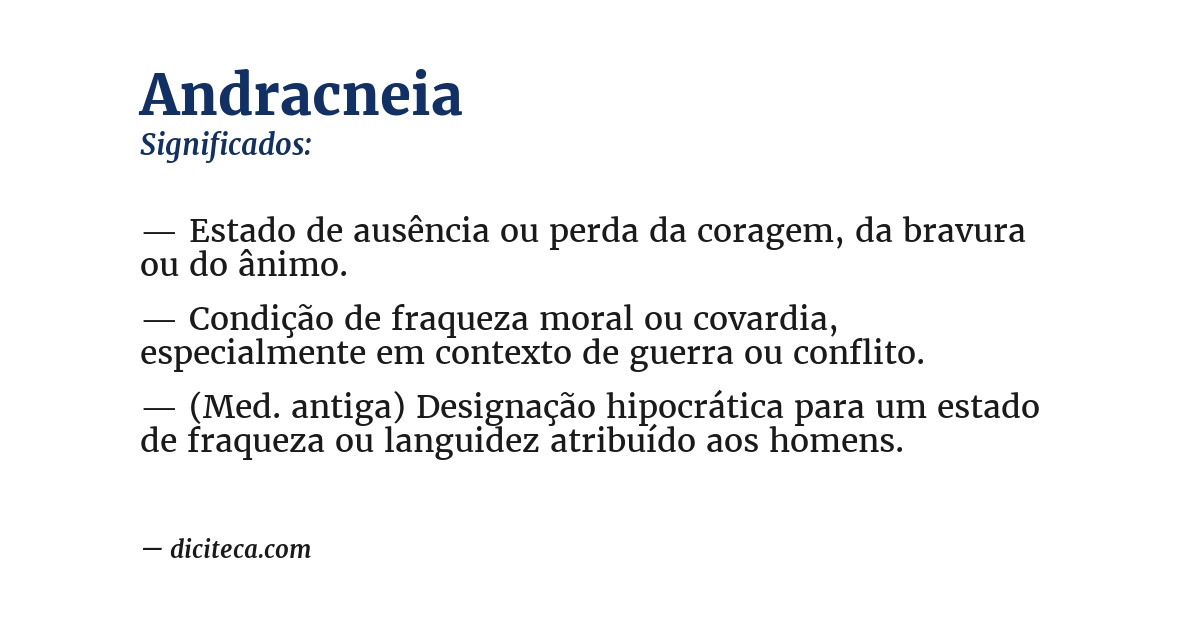 Significado de andracneia