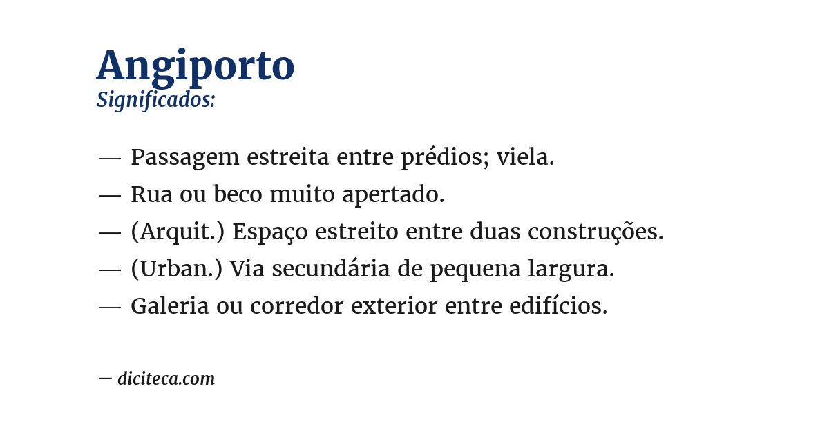 Significado de angiporto