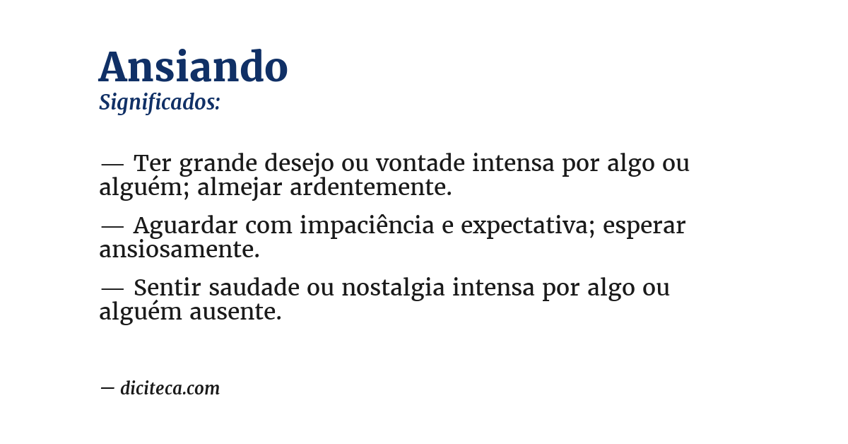 Significado de ansiando