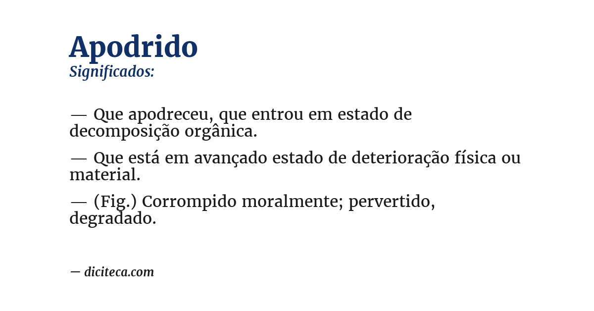 Significado de apodrido