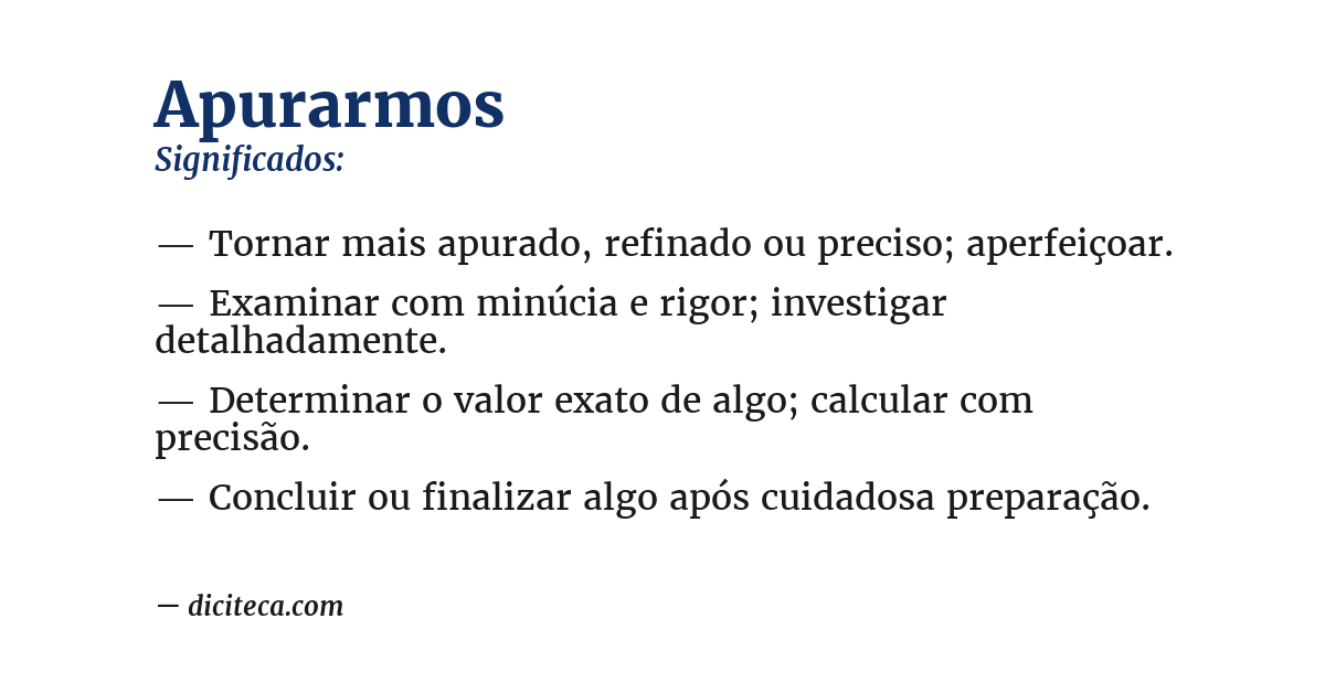 Significado de apurarmos