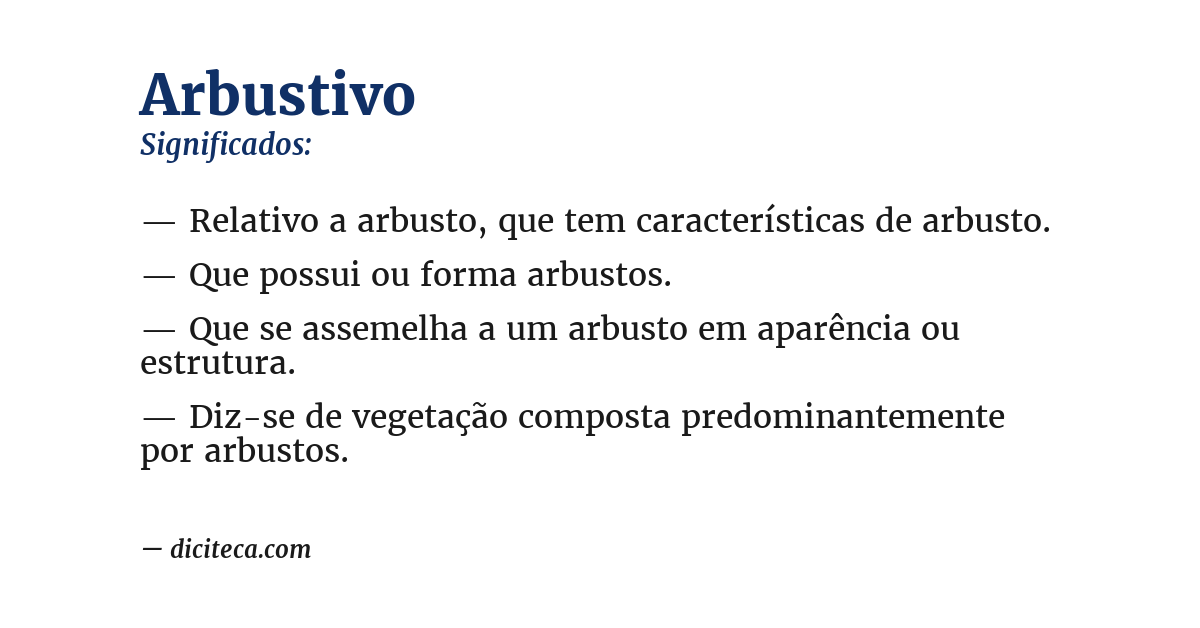 Significado de arbustivo
