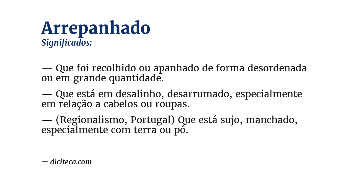 Significado de arrepanhado