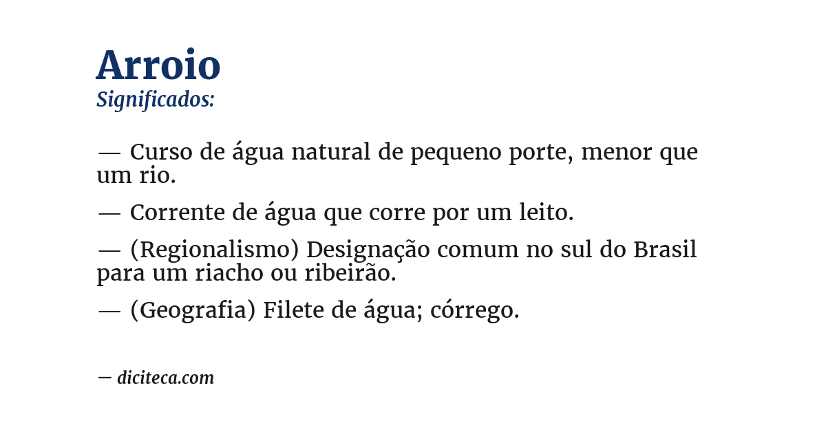 Significado de arroio