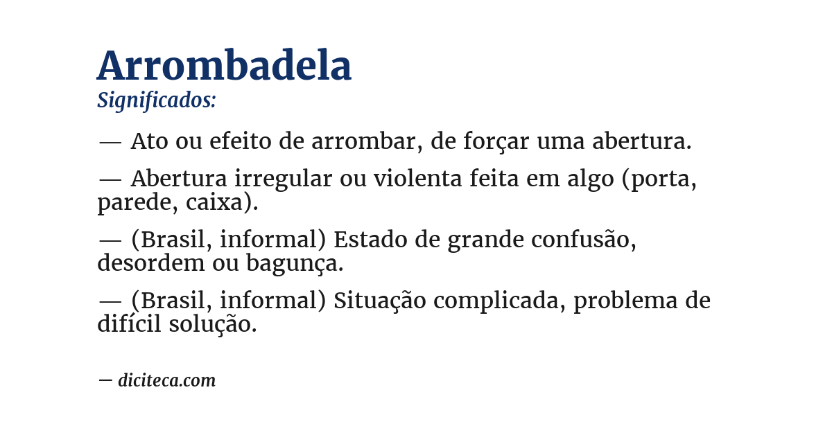 Significado de arrombadela