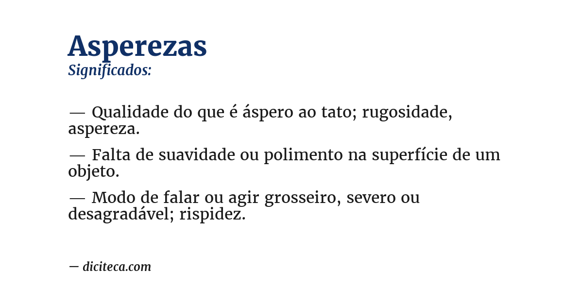 Significado de asperezas