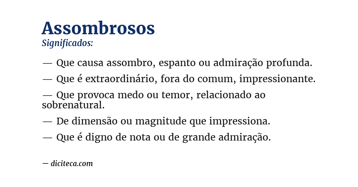 Significado de assombrosos