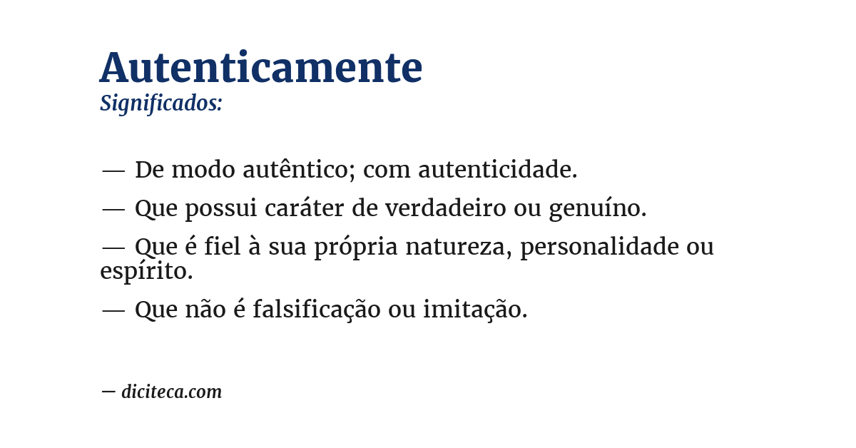 Significado de autenticamente