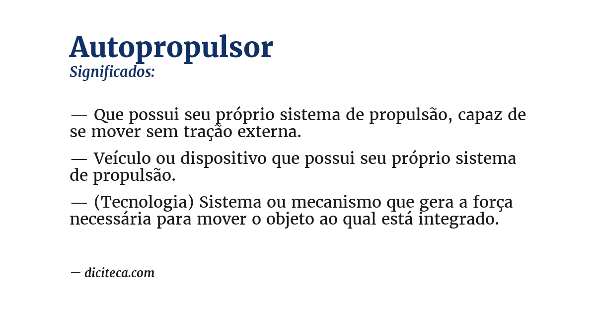 Significado de autopropulsor