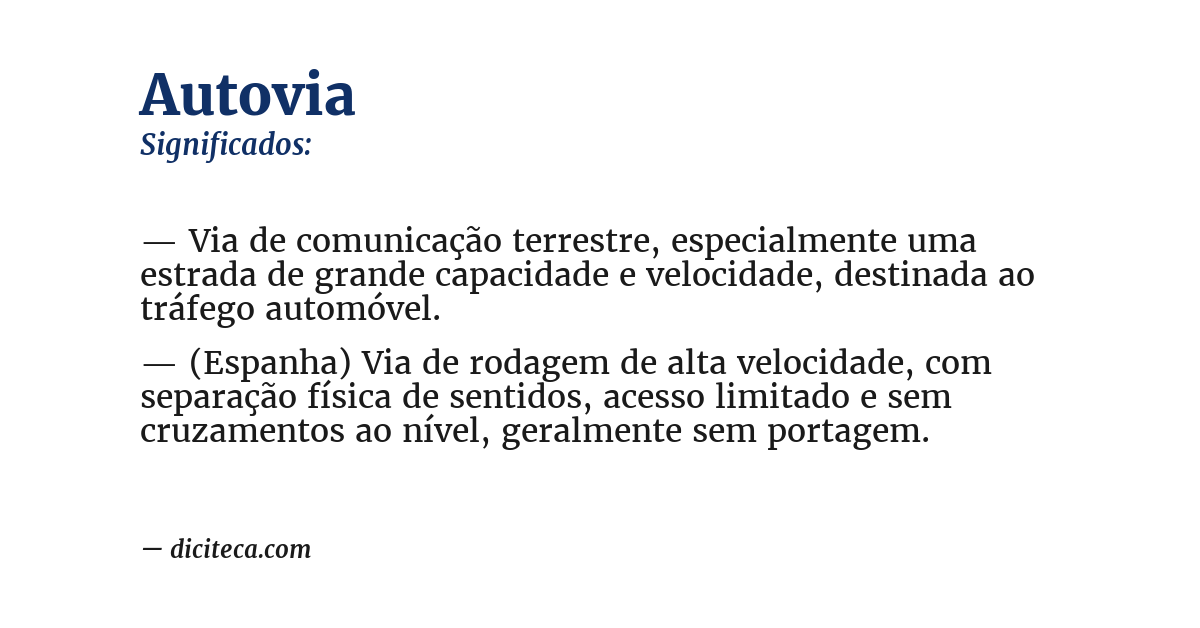 Significado de autovia