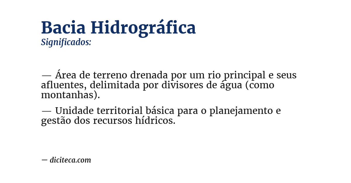 Significado de bacia hidrográfica