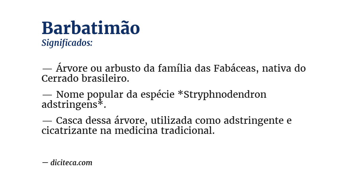 Significado de barbatimão