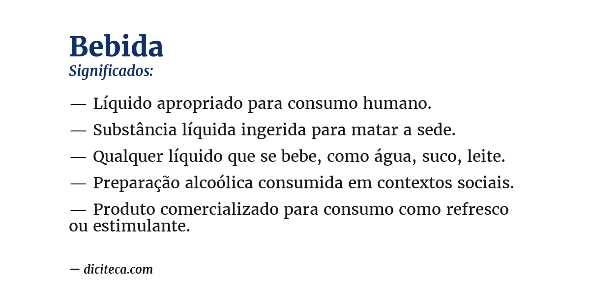 Significado de bebida