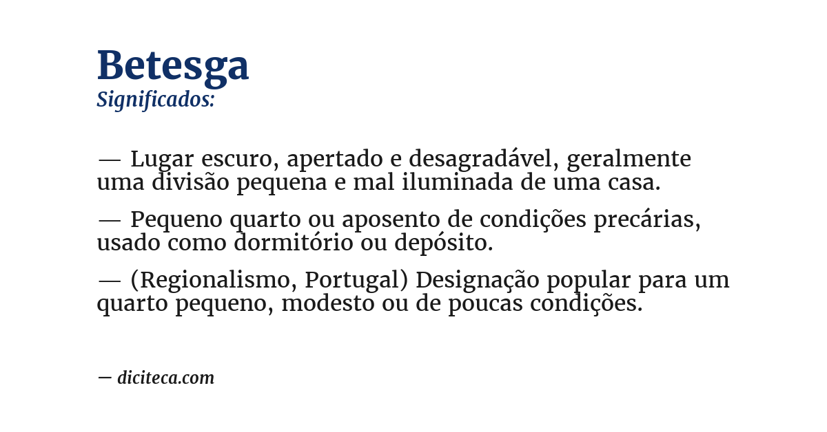 Significado de betesga