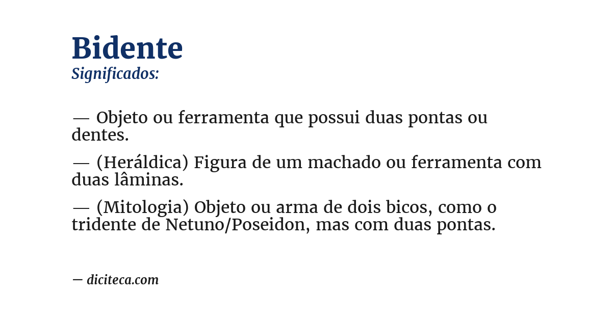 Significado de bidente