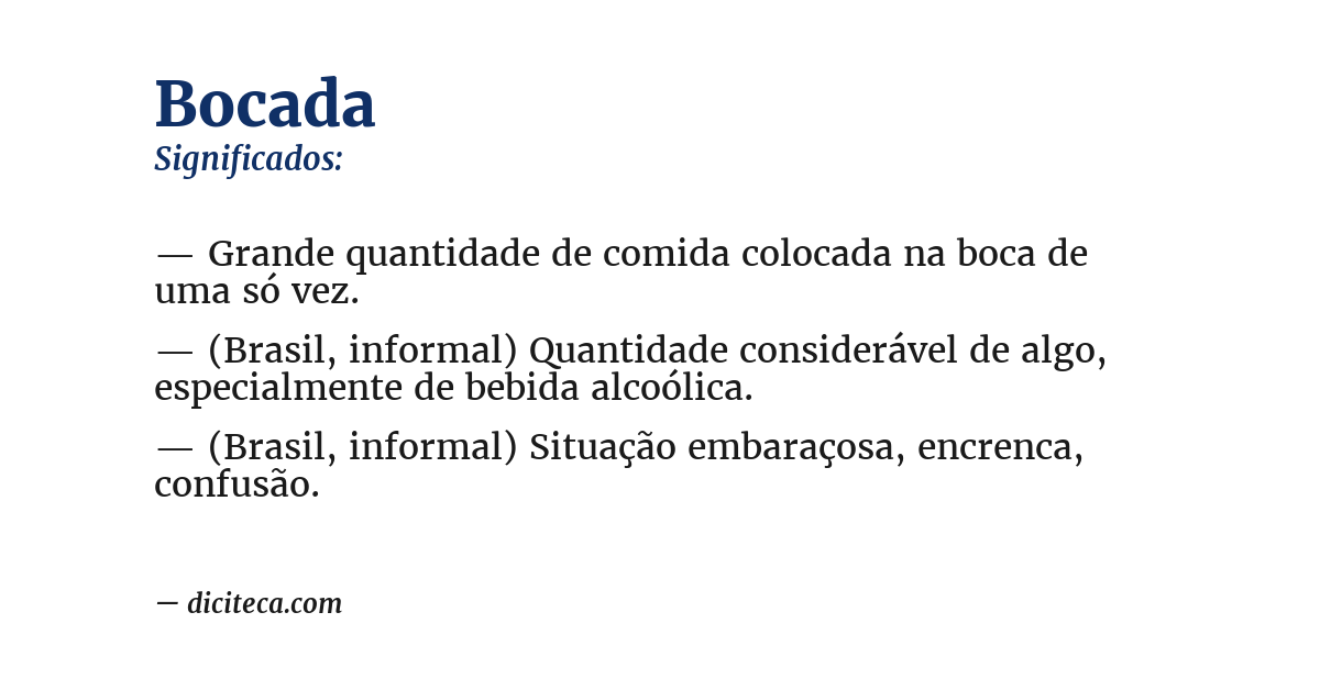 Significado de bocada