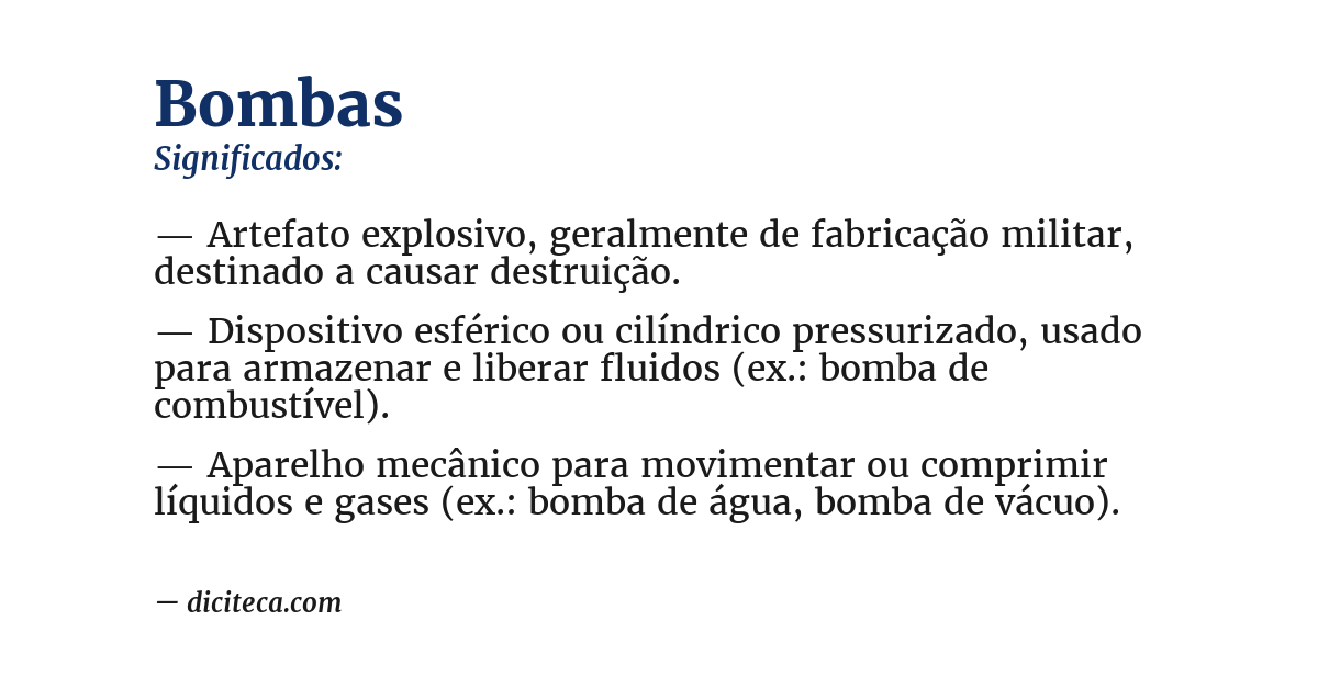 Significado de bombas