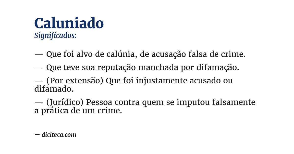 Significado de caluniado
