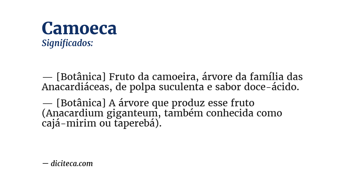 Significado de camoeca