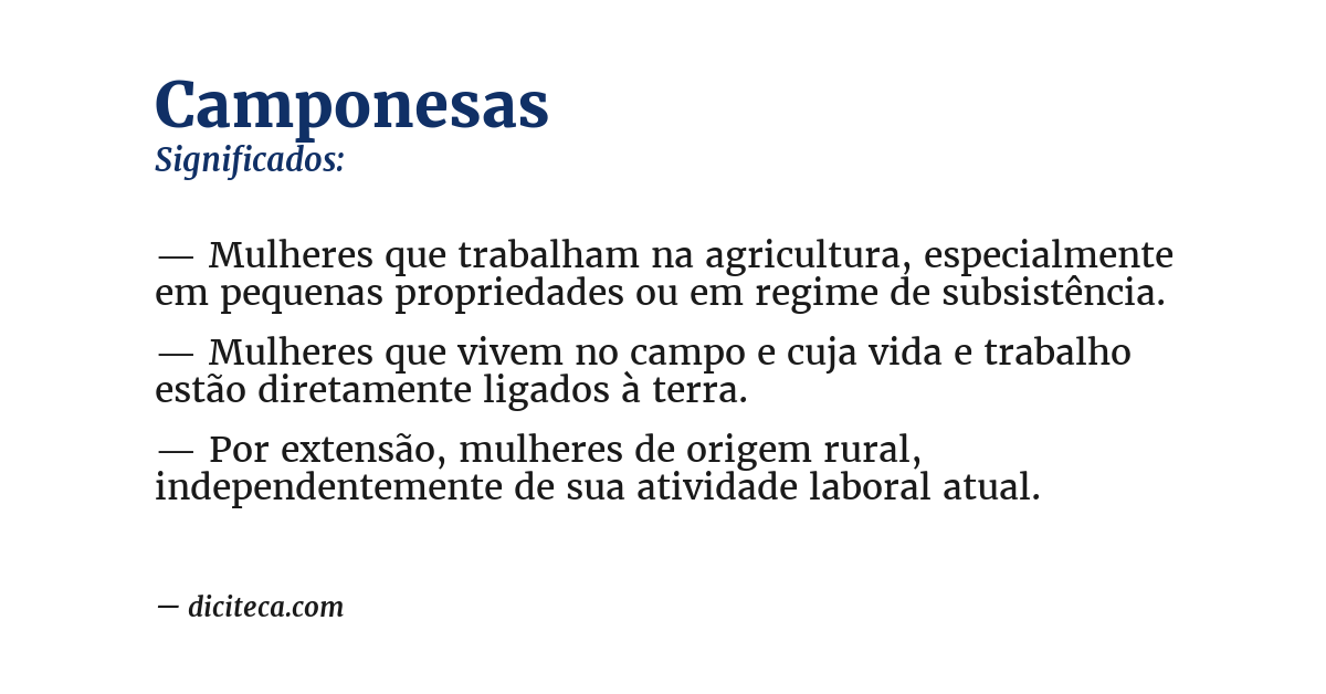 Significado de camponesas