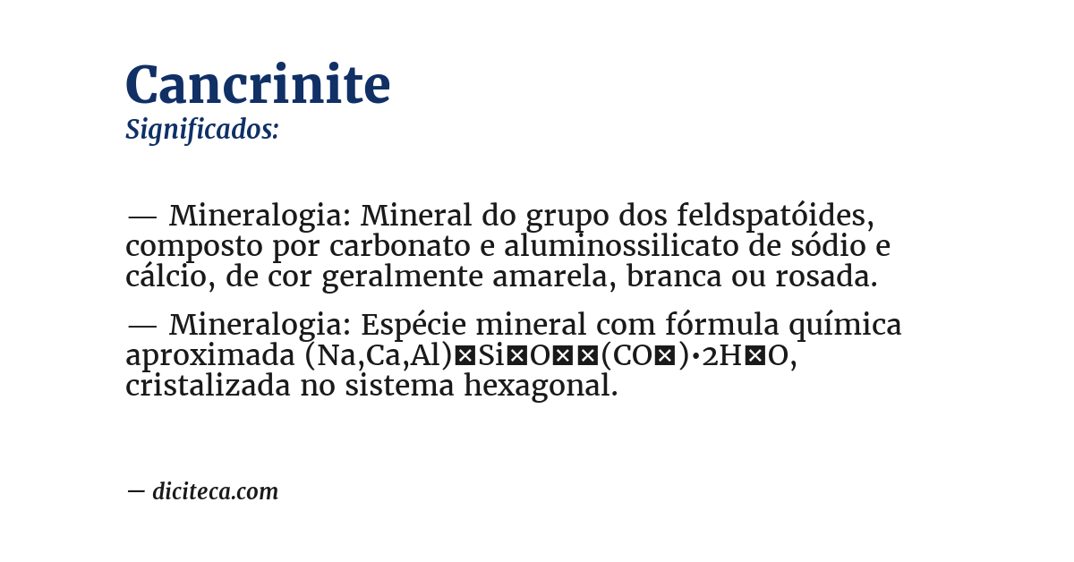 Significado de cancrinite