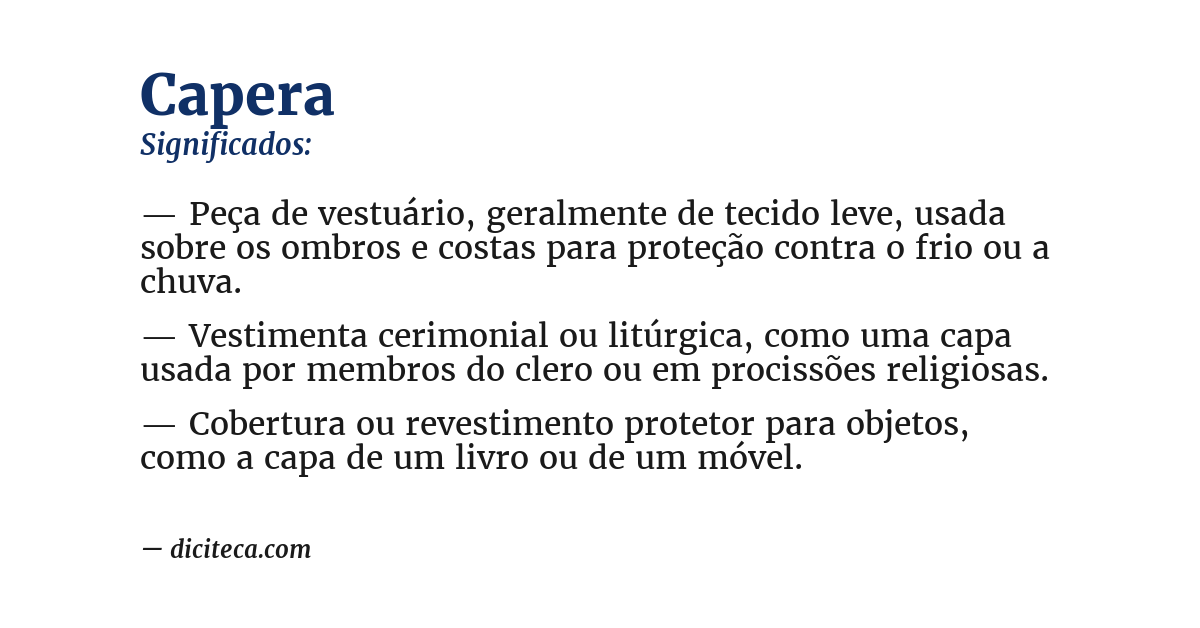Significado de capera