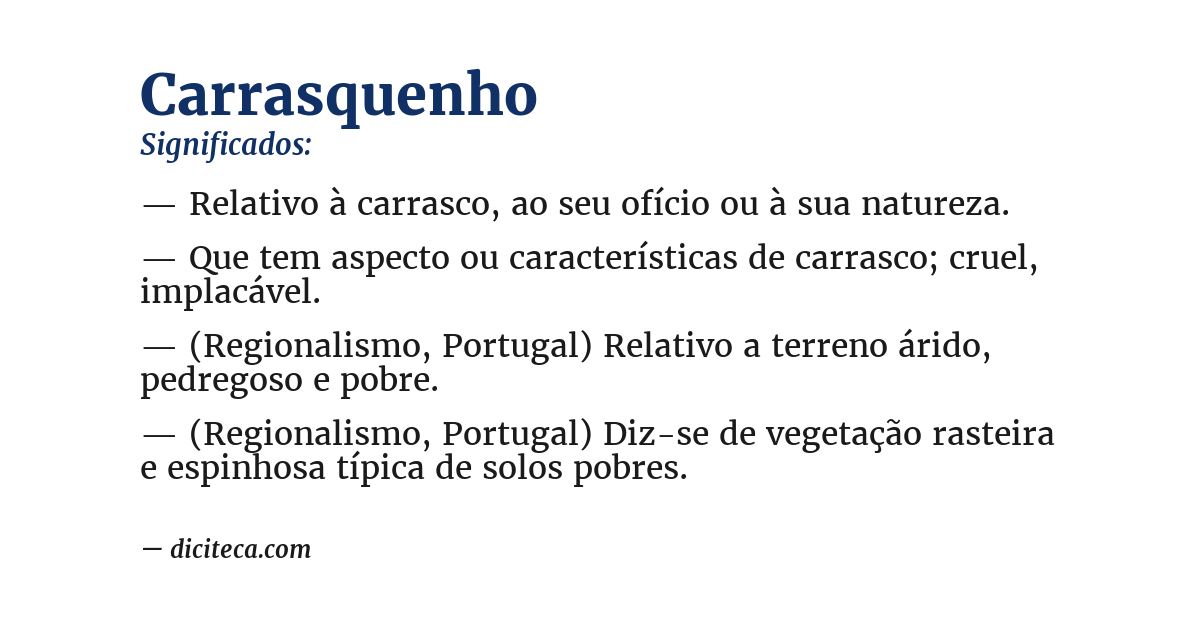 Significado de carrasquenho