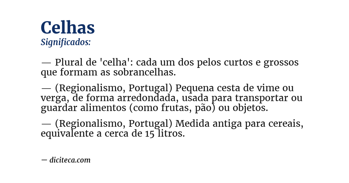 Significado de celhas