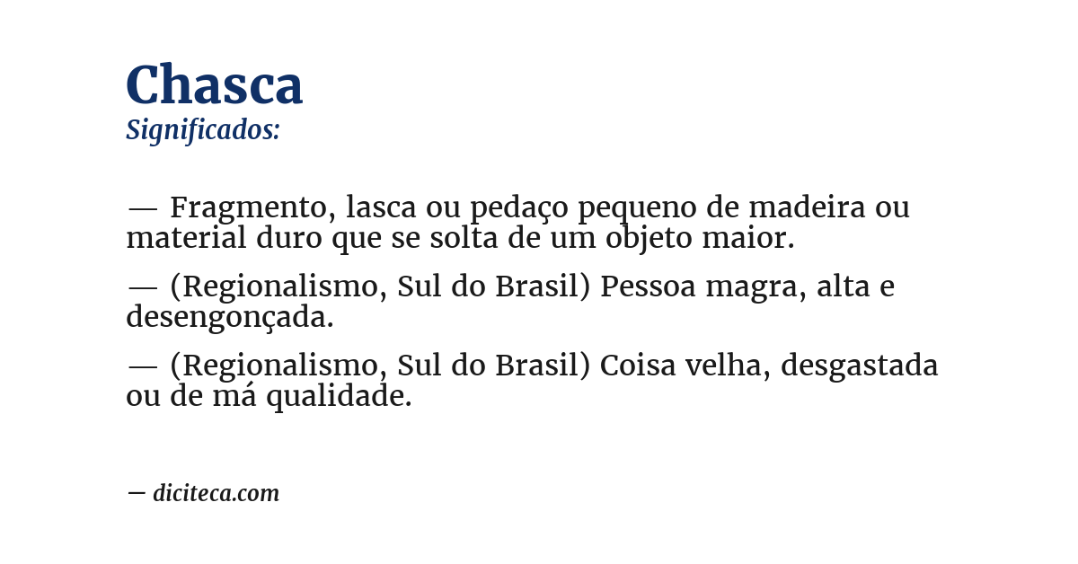Significado de chasca