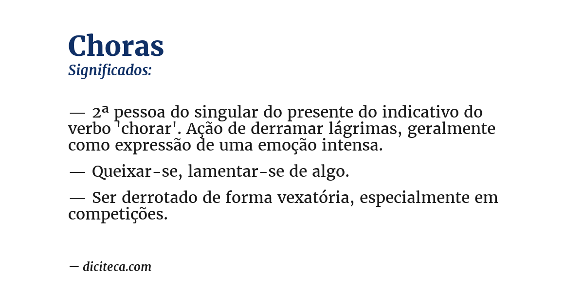 Significado de choras