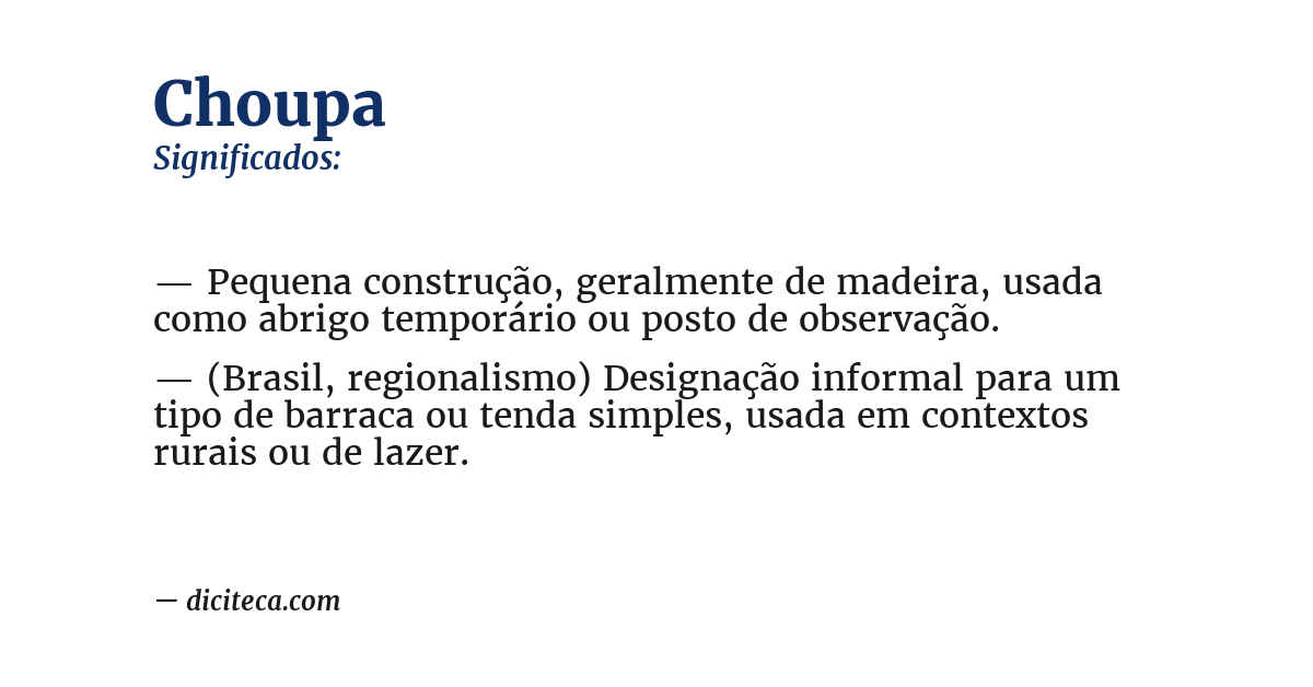 Significado de choupa