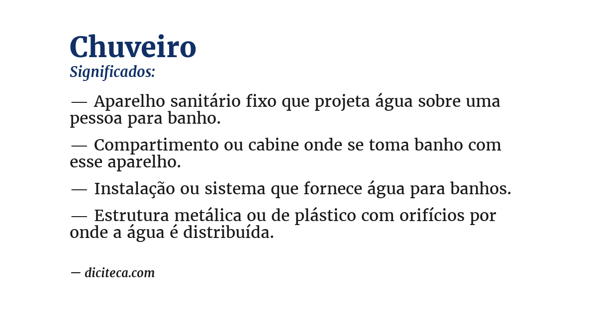 Significado de chuveiro