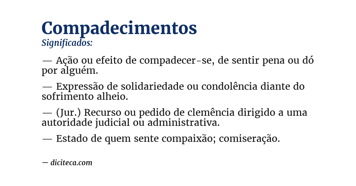Significado de compadecimentos