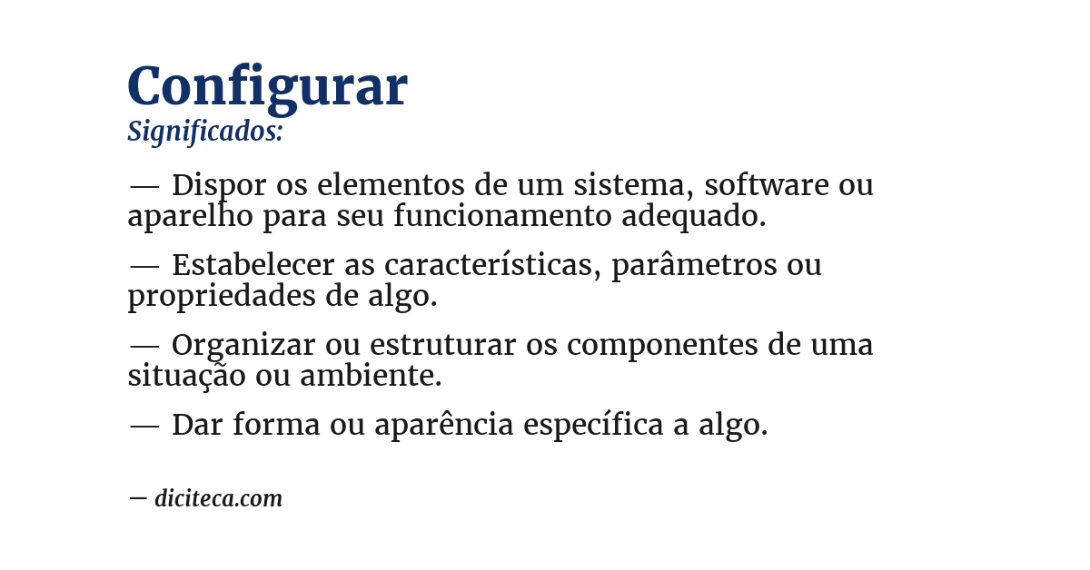 Significado de configurar