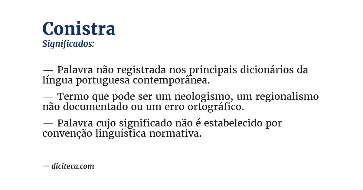 Significado de conistra