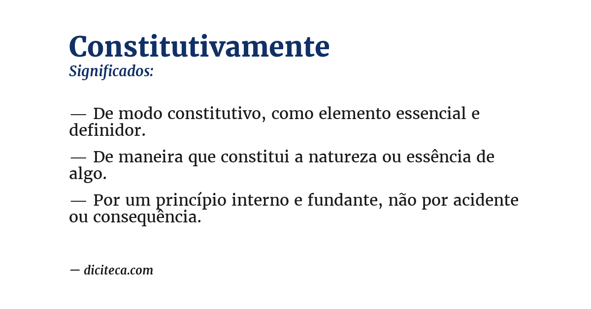 Significado de constitutivamente