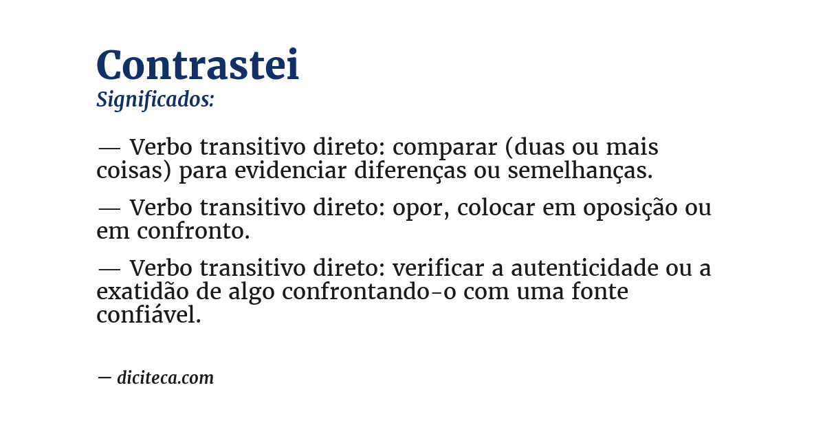 Significado de contrastei