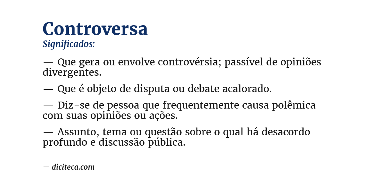 Significado de controversa