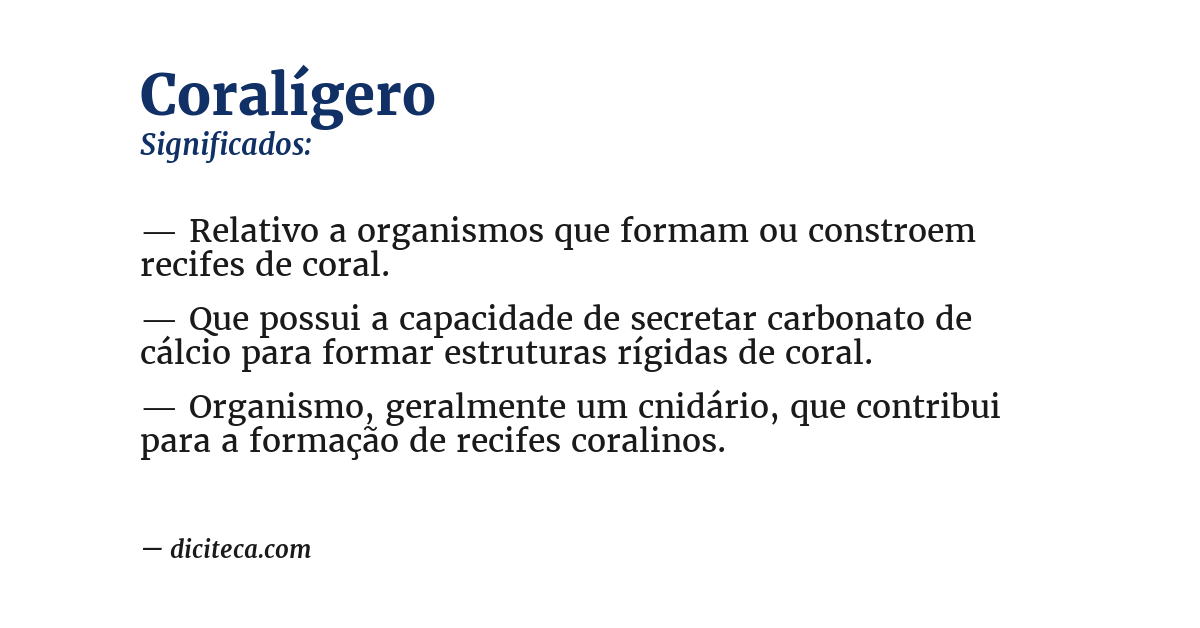 Significado de coralígero