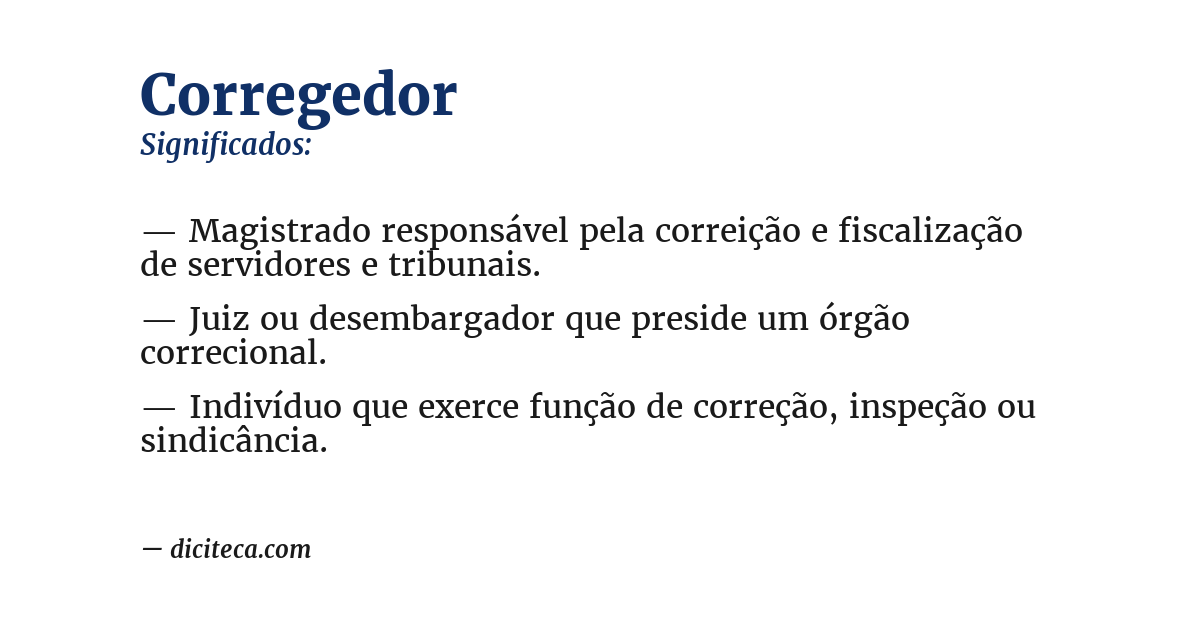 Significado de corregedor