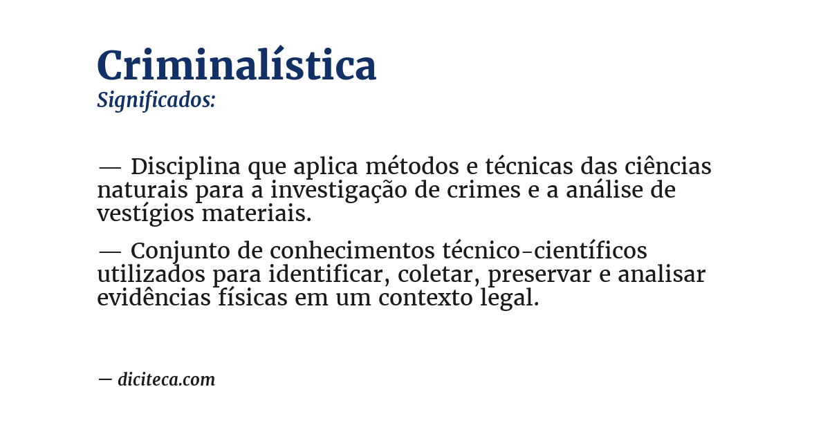 Significado de criminalística