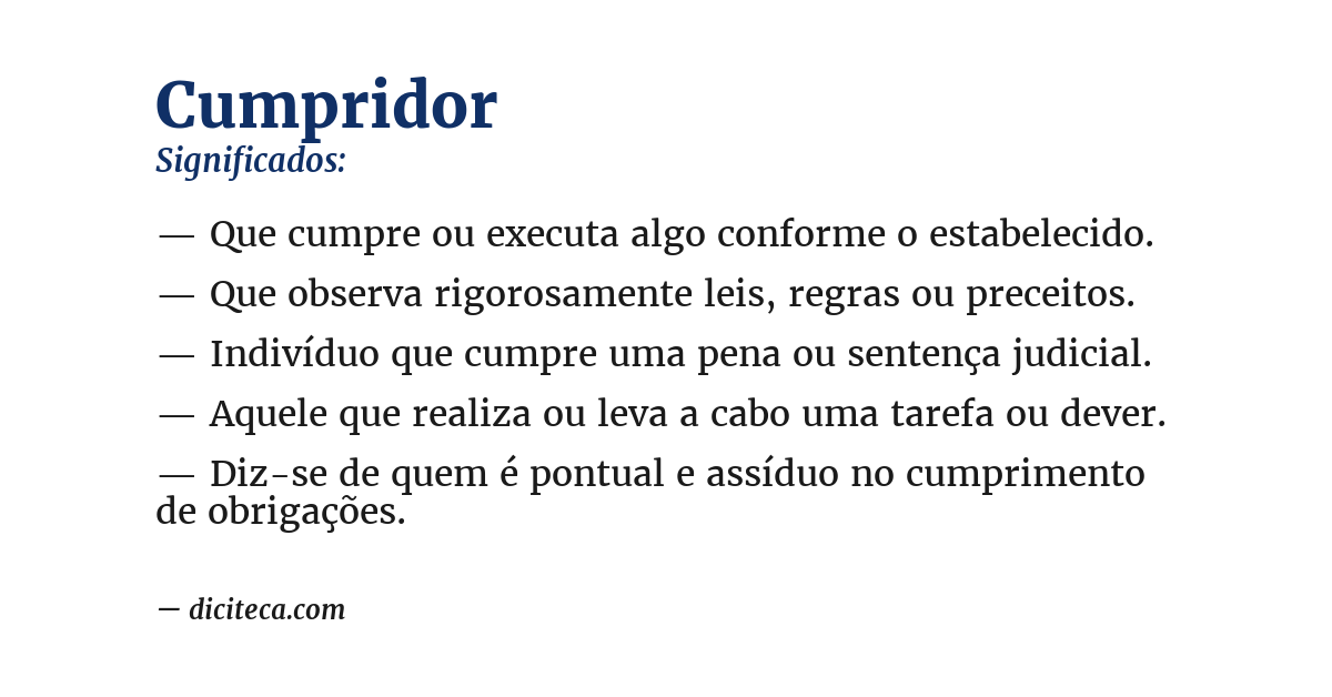 Significado de cumpridor