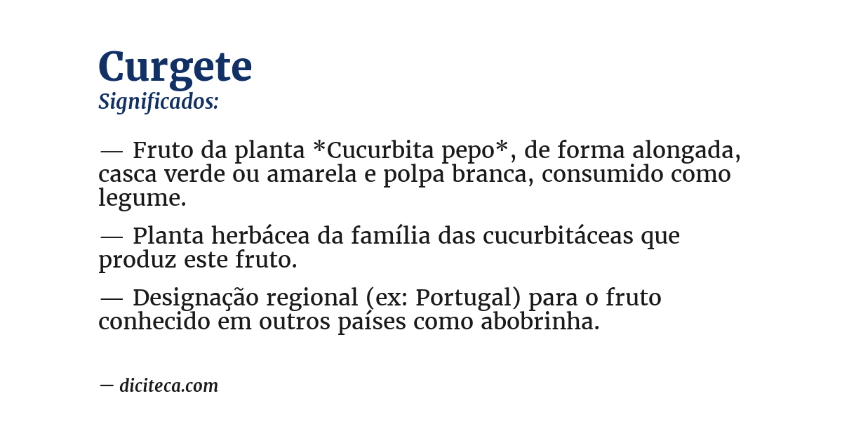 Significado de curgete
