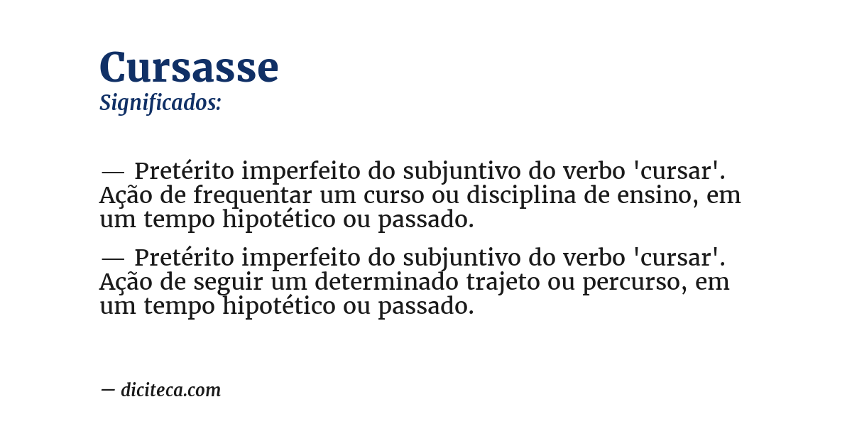 Significado de cursasse