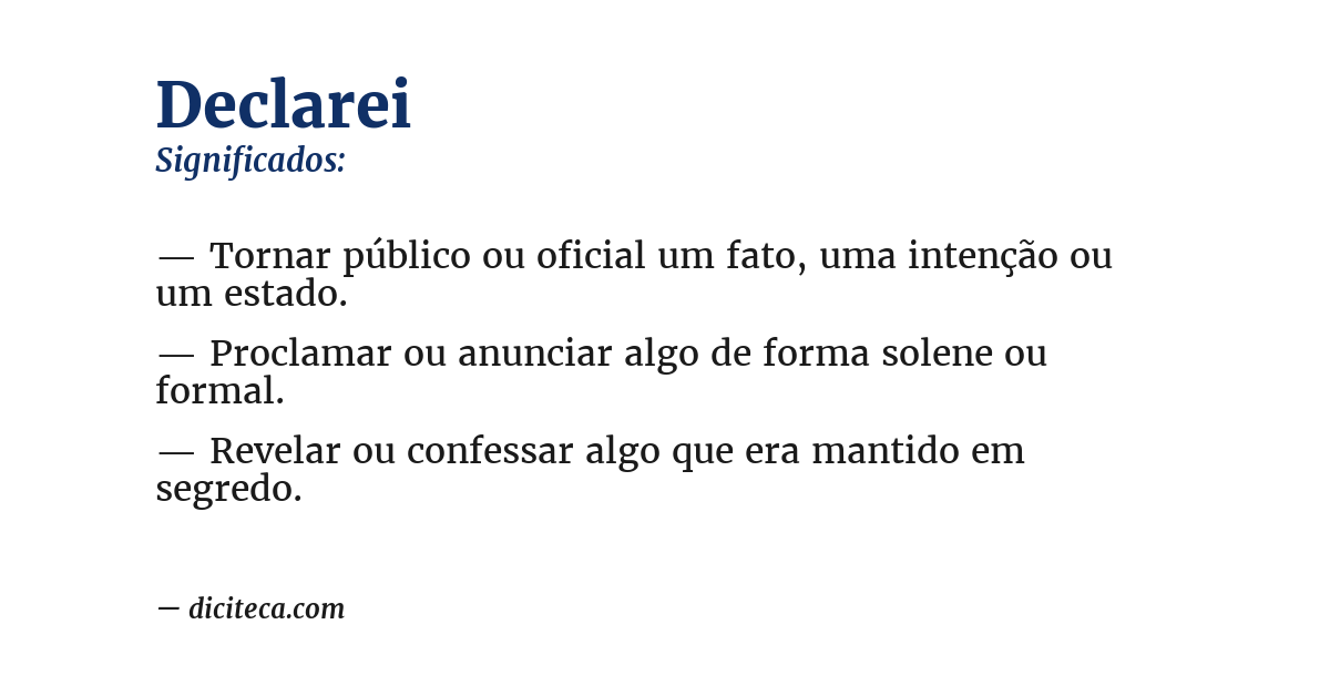 Significado de declarei