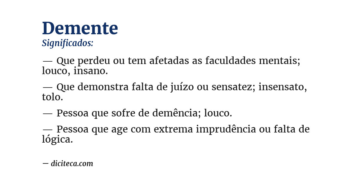 Significado de demente