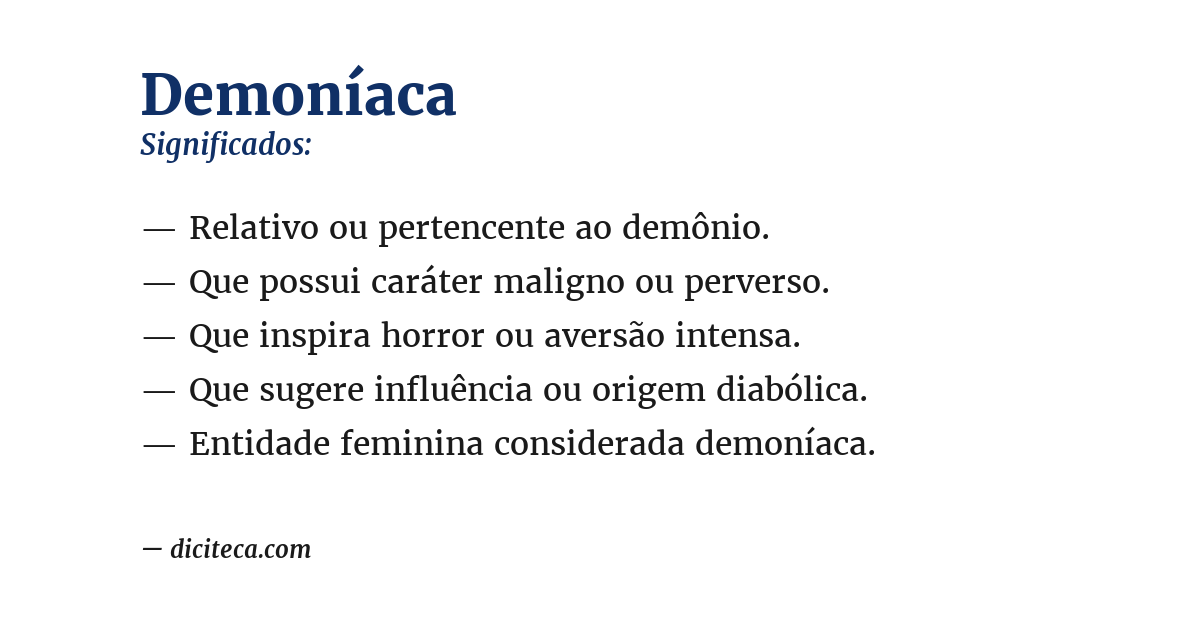 Significado de demoníaca