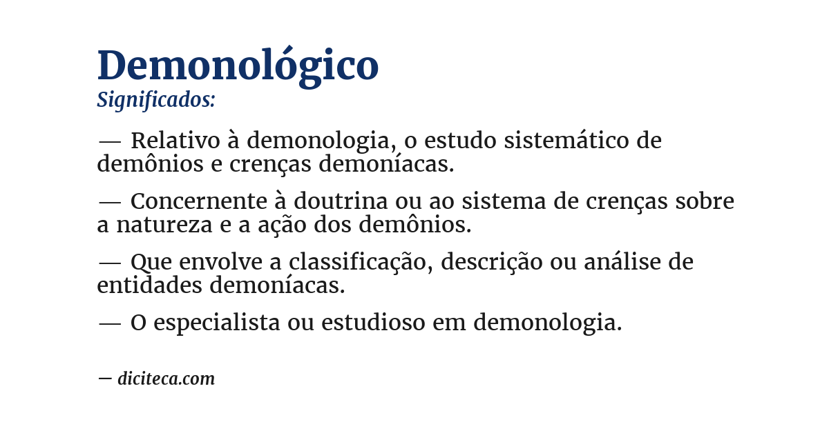 Significado de demonológico