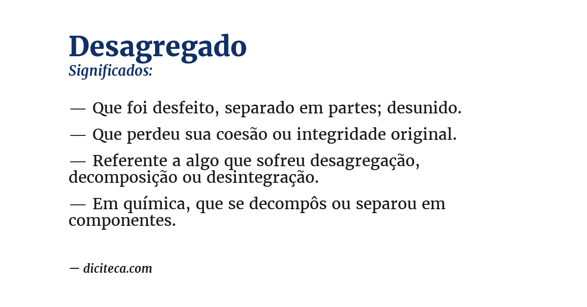 Significado de desagregado