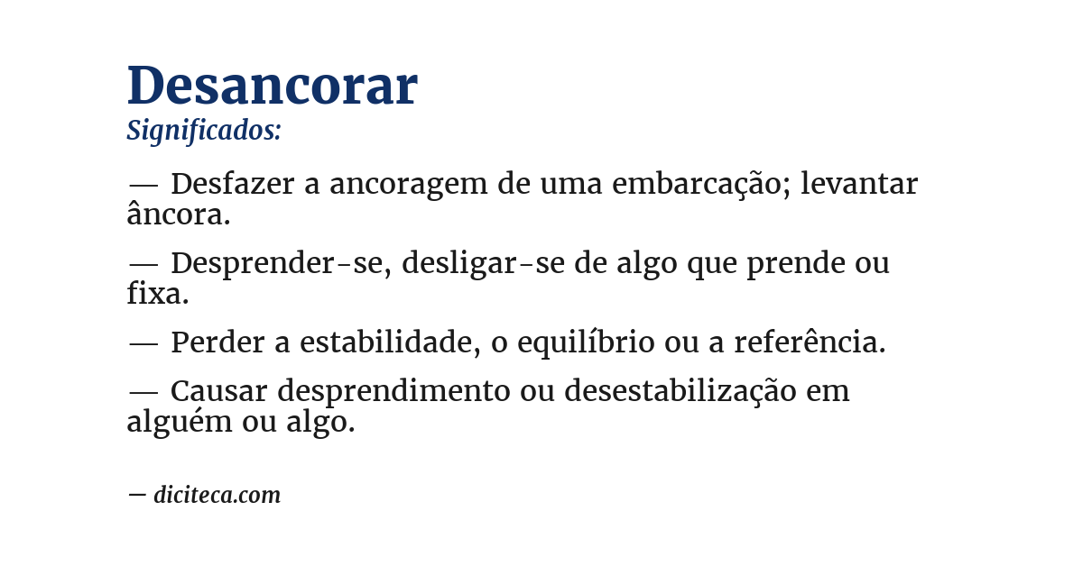 Significado de desancorar